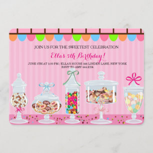 Invitations douces d'anniversaire de magasin de