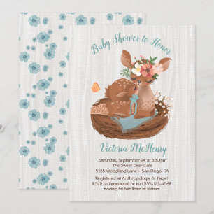 Invitations douces de baby shower de daine et de