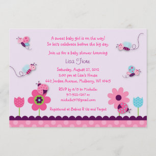 Invitations douces de baby shower d'insecte de
