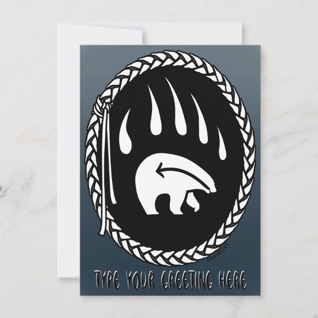 Invitations d'ours Carte d'ours tribal personnalis (Devant)