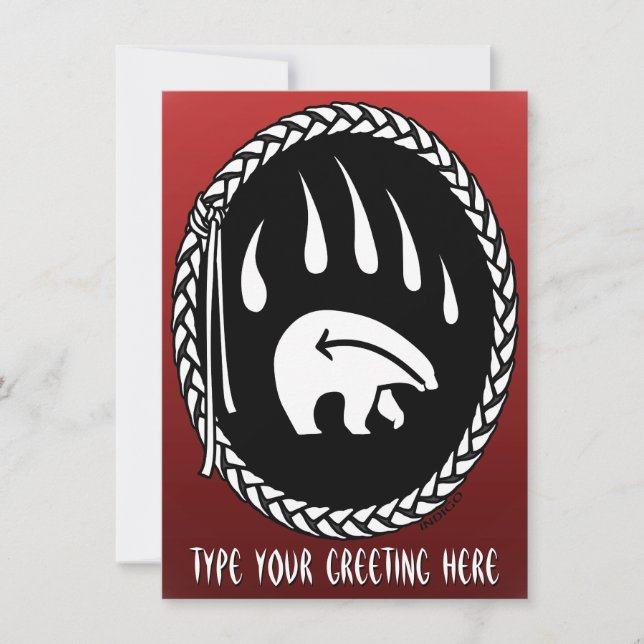 Invitations d'ours Carte d'ours tribal personnalis (Devant)