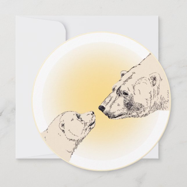 Invitations d'ours Carte personnalisée Cubs d'ours (Devant)