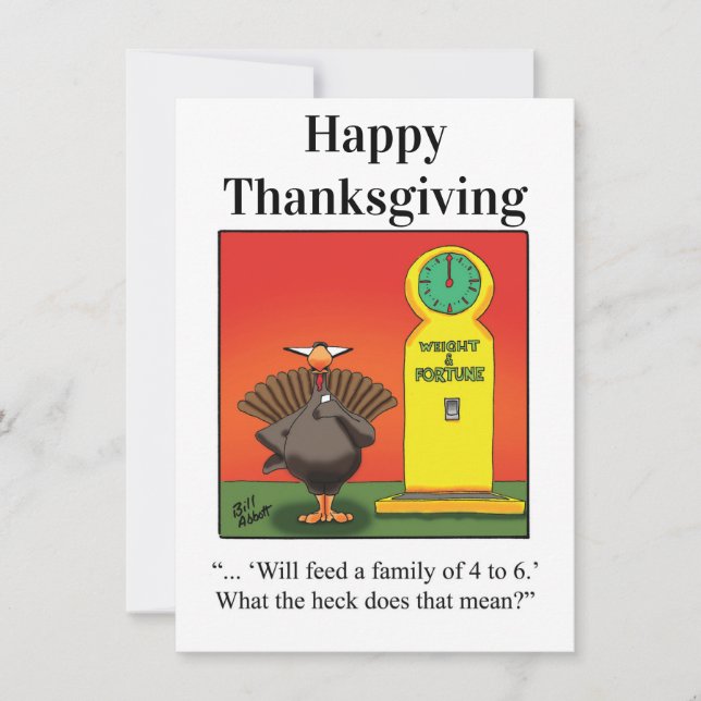 Invitations drôle d'Humour de Thanksgiving (Devant)