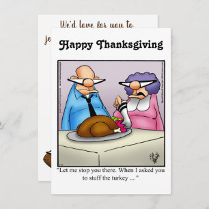 Invitations drôle d'Humour de Thanksgiving