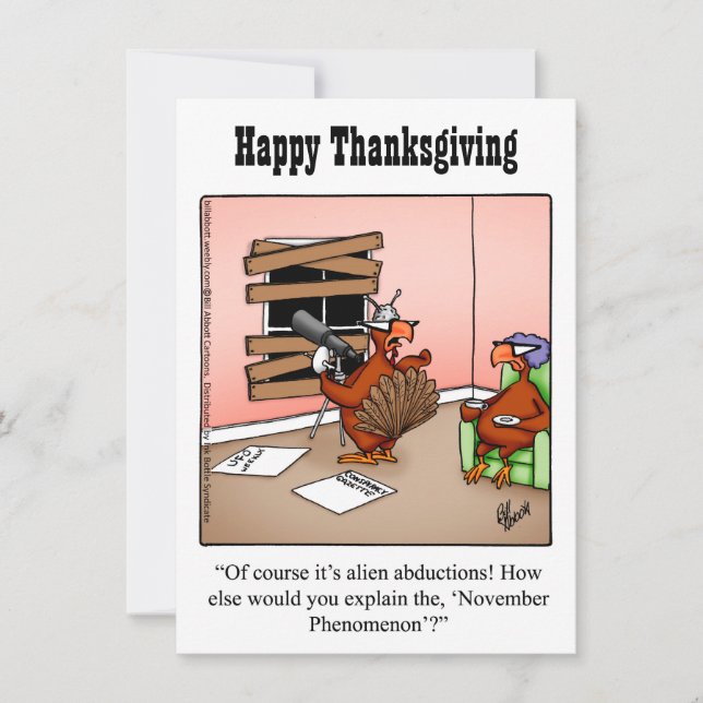 Invitations drôle d'Humour de Thanksgiving (Devant)