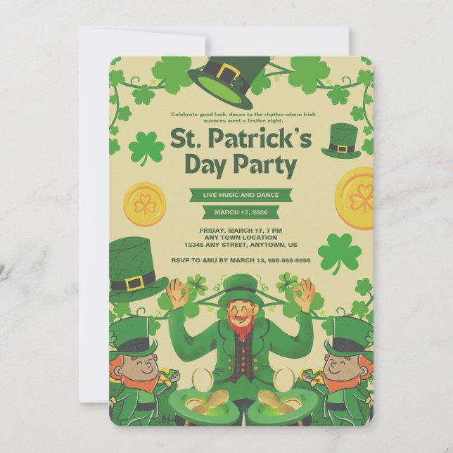 invitations drôles pour la Saint-Patrick (Devant)