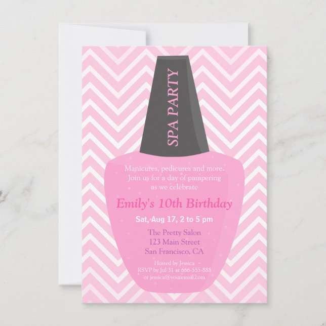 Invitations d'Spas polonaises à la fête d'annivers (Devant)