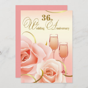 Invitations du 36e anniversaire du Mariage