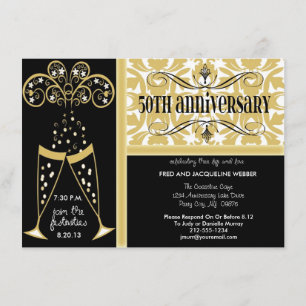 Invitations du 50e anniversaire de Champagne & Dam