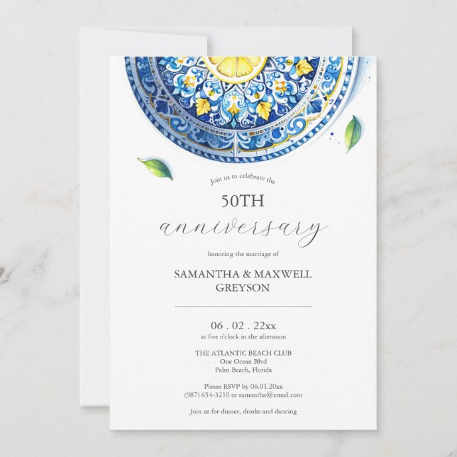 Invitations du 50e anniversaire du Mariage à Alfre (Devant)