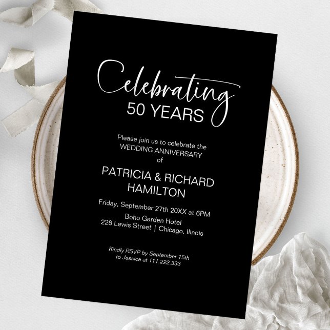 Invitations du 50e anniversaire du Mariage chic (Créateur téléchargé)