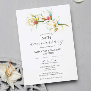Invitations du 50e anniversaire du Mariage Floral