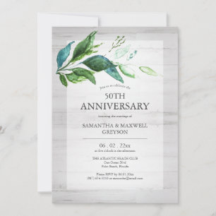 Invitations du 50e anniversaire du Mariage rustiqu