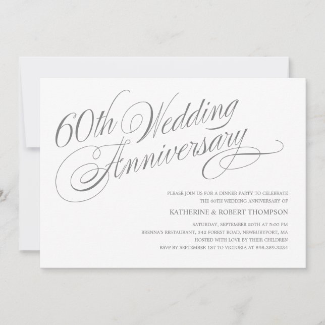 Invitations du 60e anniversaire du Mariage (Devant)