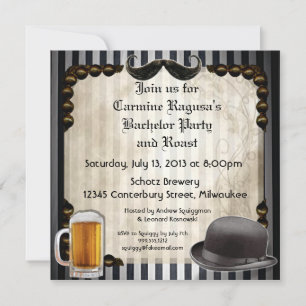 Invitations du Bachelor Party de Gentleman, versio