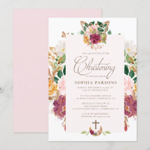 Invitations du baptême   Rose safran