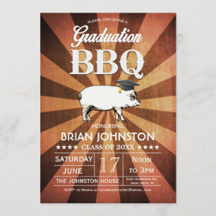 Invitations du barbecue de fin d'études (or)