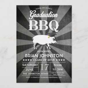 Invitations du barbecue de fin d'études (tableau d