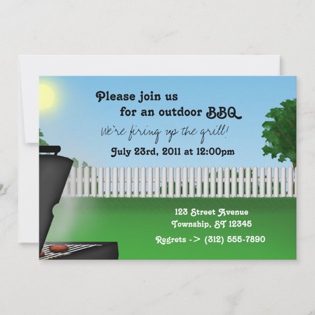 Invitations du barbecue Jardin d'été (Devant)