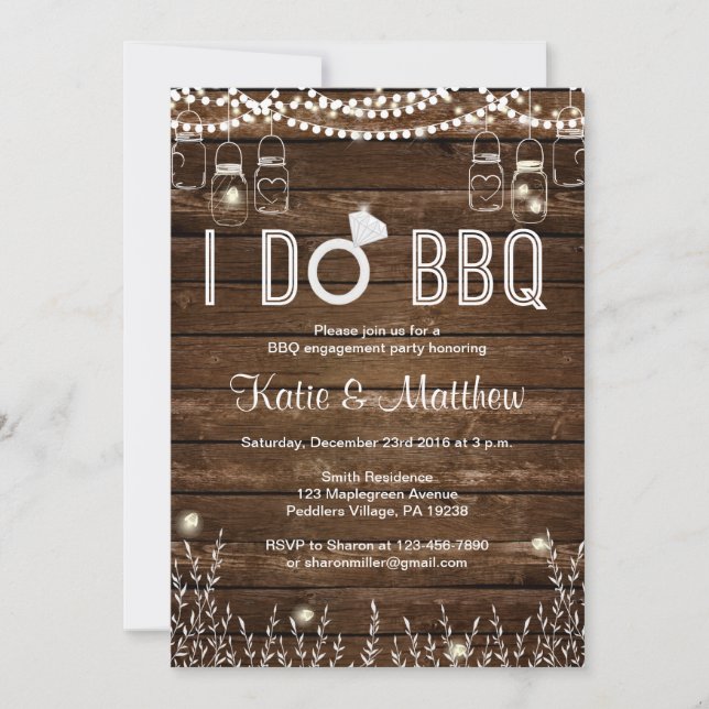 Invitations du BBQ Engagement Party (Devant)