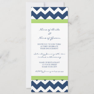 Invitations du Blue Lime Chevron Engagement Party