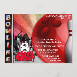 Invitations du Boys Bowling Party