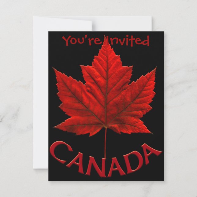 Invitations du Canada Personnalisé Drapeau du Cana (Devant)