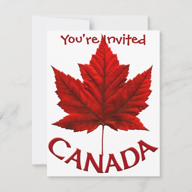 Invitations du Canada Personnalisé Drapeau du Cana (Devant)