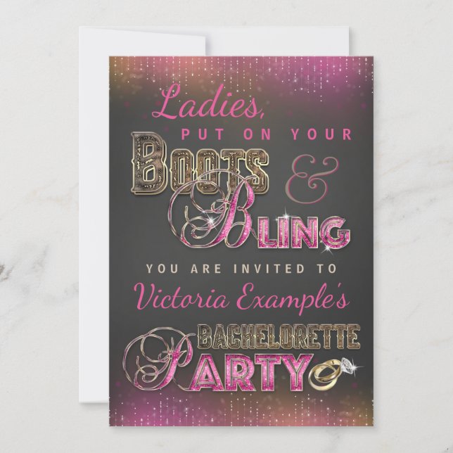 Invitations du Chalkboard Bachelorette Party (Devant)