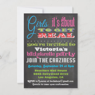 Invitations du Chalkboard Bachelorette Party