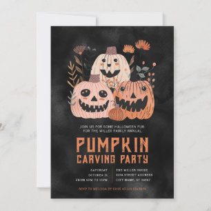 Invitations du Citrouille de sculpture d'Halloween