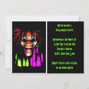 Invitations du Clown Halloween Party