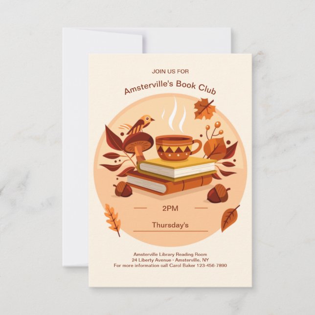 Invitations du club de livres d'automne (Devant)