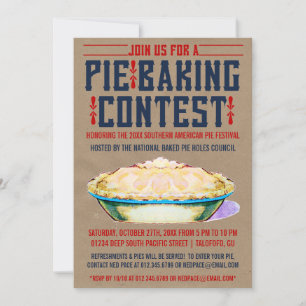 Invitations du concours de cuisson à tarte