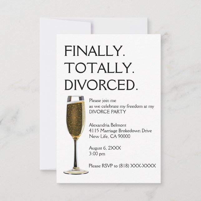 Invitations du Divorce Party (Devant)