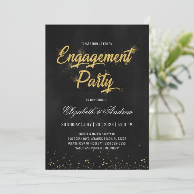 Invitations du Gold Christmas Engagement Party (Debout devant)