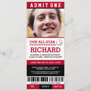 Invitations du groupe de baseball Graduation Party