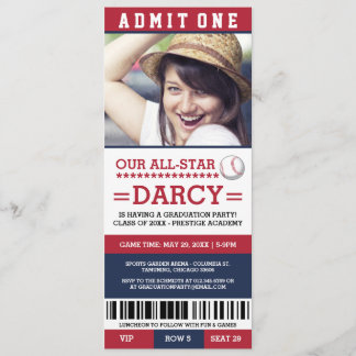 Invitations du groupe de baseball Graduation Party