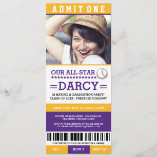 Invitations du groupe de baseball Graduation Party