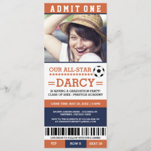 Invitations du groupe Orange and Navy Soccer
