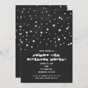 Invitations du groupe Starry Grunge Denim Black Fa