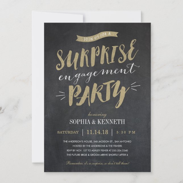 Invitations du groupe Surprise Engagement - Tablea (Devant)