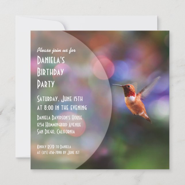 Invitations du Hummingbird Party (Devant)