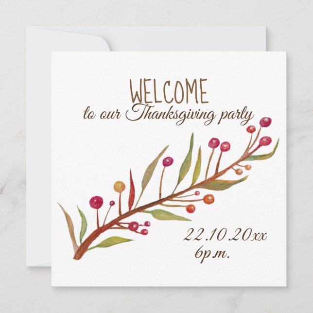 Invitations du jour de l'Action de grâce (Devant)