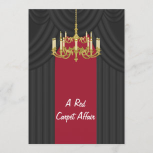 Invitations du lustre doré du tapis rouge