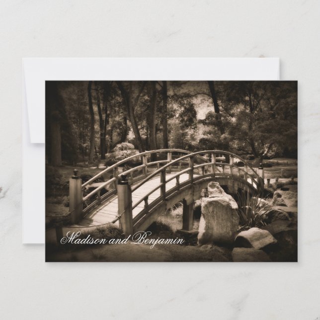 Invitations du Mariage campagnard Rustic Bridge (Devant)