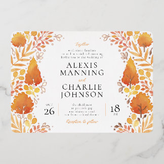 Invitations du Mariage de automne de la forêt d'au