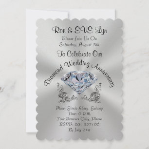 Invitations du Mariage Diamond, votre texte