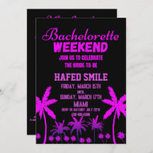 Invitations du Miami Bachelorette Party
