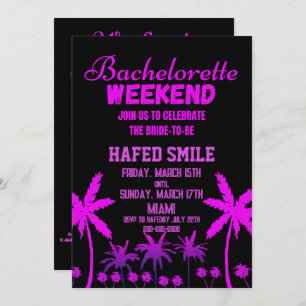 Invitations du Miami Bachelorette Party